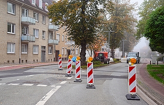 Die Feldstraße ist stadteinwärts gesperrt. (Foto: Frank)