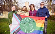 Rufen zum Klimastreik auf: Liv Richter (von links), Hanna Werner, Sven-David Breuß und Björn Hildebrand. (Foto: FFF Elmshorn)
