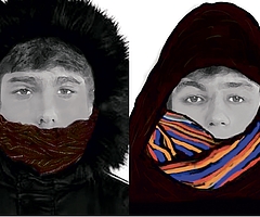 Mit diesen Phantombildern sucht die Polizei den Unbekannten. Die Beschreibungen der Kinder weichen voneinander ab, sollen aber dieselbe Person zeigen. (Quelle: Polizeidirektion Bad Segeberg)