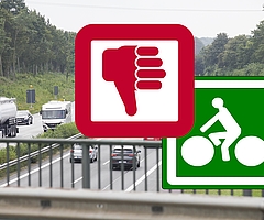 Absage aus Schleswig: Die Fahrrad-Demonstranten dürfen die A23 am 2. Juni nicht nutzen. (Quelle: Pixabay/Strandmann, Montage: Frank)