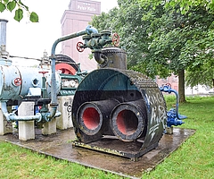 Die Tage der historischen Dampfmaschine im Elmshorner Hafen sind gezählt. (Foto: Frank)